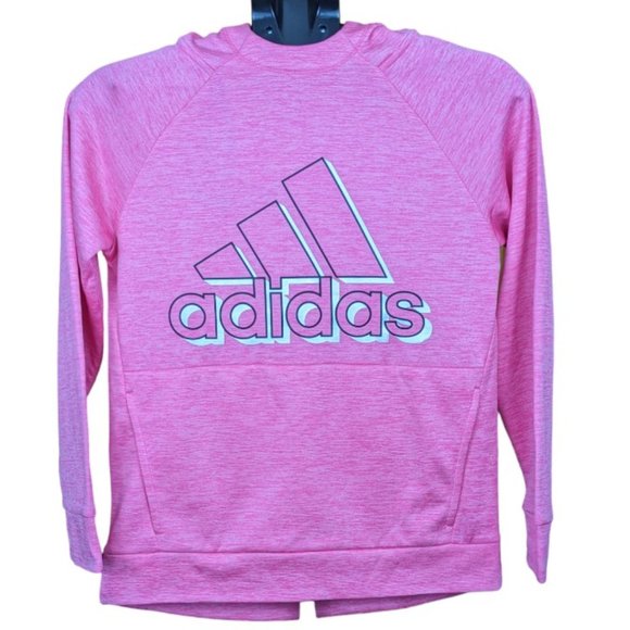 Junior's/Girl's Large Adidas Essential Sportswear Logo Hoodie Pullover Long Slv - Picture 1 of 6